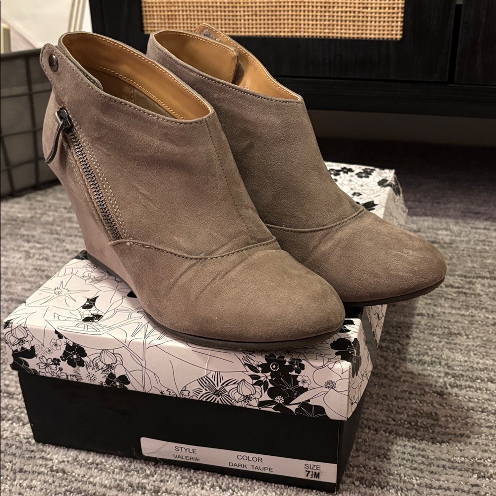 CL by Chinese Laundry Dark Taupe Ankle Booties